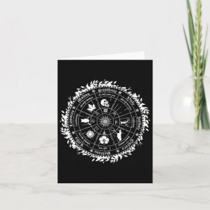 Carte Roue païenne de l'année Sorcière Wicca Joyeux Osta
