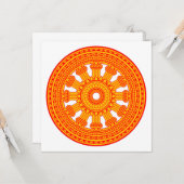Carte Roue rouge du Dharma (art bouddhiste) (Devant/Arrière en situation)