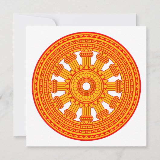 Carte Roue rouge du Dharma (art bouddhiste) (Devant)