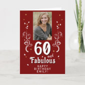 Carte Rouge 60 & Feuillage Fabuleux 60e Anniversaire Pho (Devant)