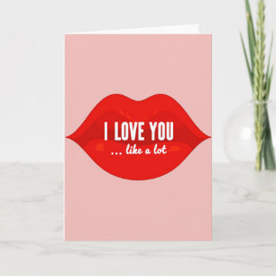 Carte Rouge aux Lèvres Je T'Aime