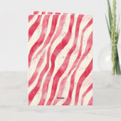 Carte Rouge Blanc Crème Noël Rayures de Menthe (Dos)