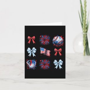 Carte Rouge Blanc Et Bleu 4 juillet Coquette Baseball B