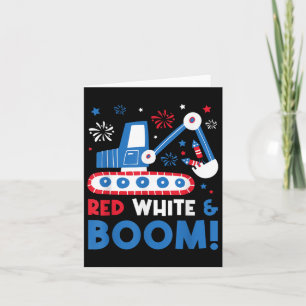 Carte Rouge Blanc Et Boom 4 Juillet Excavatrice Patrioti