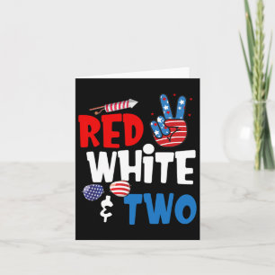 Carte Rouge Blanc Et Deux Anniversaires 4 juillet Améric