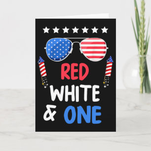Carte Rouge Blanc Et Un 1er Anniversaire 4 Juillet Indép