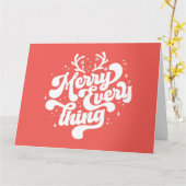 Carte Rouge Blanc Retro Joyeux tout Joyeux Noël (Fleur jaune)