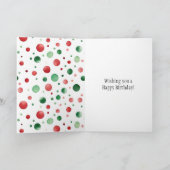 Carte Rouge Blanc Vert Points Anniversaire (Intérieur)