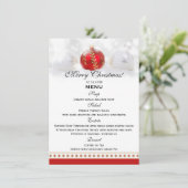 Carte rouge blanche de modèle de menu de dîner de (Debout devant)