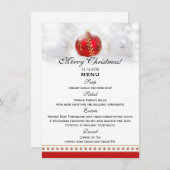 Carte rouge blanche de modèle de menu de dîner de (Devant / Derrière)