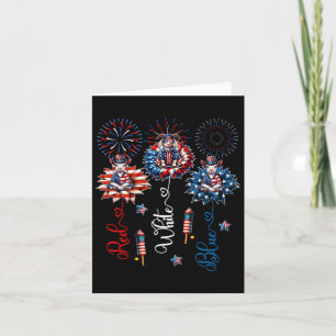 Carte Rouge Bleu Blanc Trois chèvres mignonnes Sur Flora