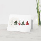 Carte Rouge : Bow & Trees Doodles Holiday Fold Card (Dos)