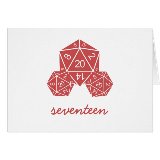 Carte rouge D20 Dice Table Numéro (Devant horizontal)