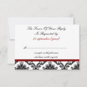 carte rouge damask rsvp standard 3,5 x 5 (Dos)