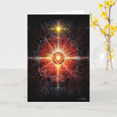 Carte Rouge de mandala de coeur (Fleur jaune)