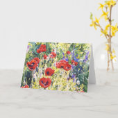 Carte rouge de pavots (Fleur jaune)