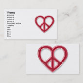 Carte rouge de profil de paix et d'amour (Devant / Derrière)