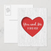 Carte rouge de Saint-Valentin de coeur (Devant / Derrière)