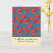 Carte rouge de soutien de traitement contre le (Fleur jaune)