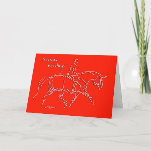 Carte rouge de trot de Joyeuses Fêtes (Devant)