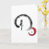 Carte Rouge de zen - Enso (Fleur jaune)