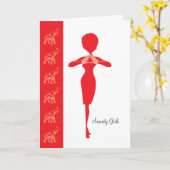 Carte rouge d'éléphant de sororité (Fleur jaune)