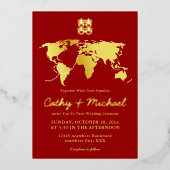 Carte rouge destination mariage double bonheur (Recto)