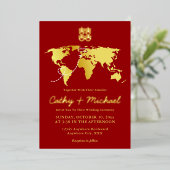 Carte rouge destination mariage double bonheur (Debout devant)