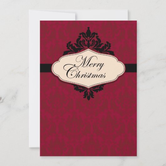 Carte rouge d'invitation de brocard de Noël (Devant)