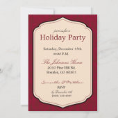 Carte rouge d'invitation de brocard de Noël (Dos)