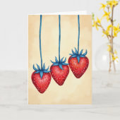 Carte Rouge Douce de Fraise (Fleur jaune)
