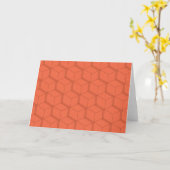 Carte Rouge, dynamique, rétro, cool tendance ligne cube (Fleur jaune)