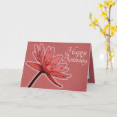 Carte Rouge Eau Lily Couleur Joli Fleur Joyeux Anniversa (Fleur jaune)