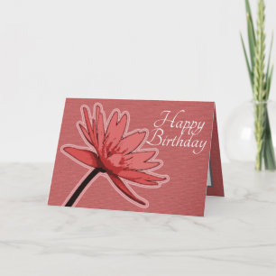 Carte Rouge Eau Lily Couleur Joli Fleur Joyeux Anniversa