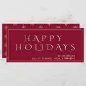 Carte Rouge élégant Joyeux Noël (Devant / Derrière)