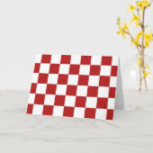 Carte Rouge et blanc Checkered (Fleur jaune)