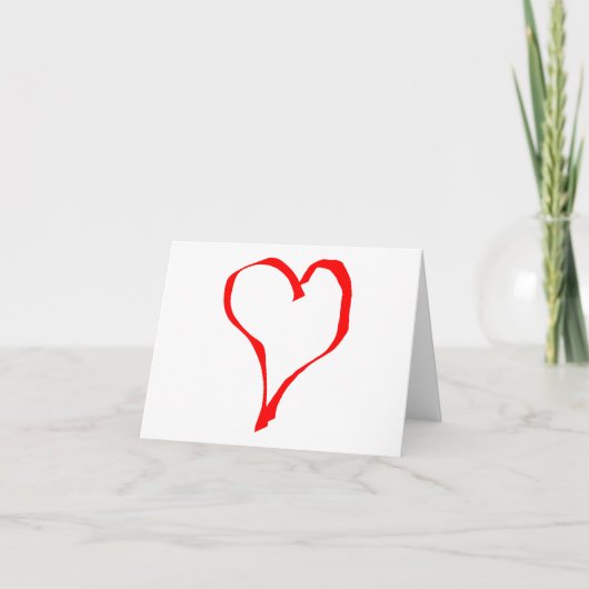 Carte Rouge et Blanc Love Heart Design. (Devant)