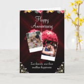 Carte Rouge et blanc Moderne Joyeux anniversaire Salutat (Fleur jaune)