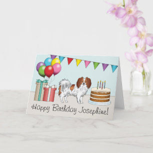 Carte Rouge Et Blanc Phalène De Chien Mignon Anniversair