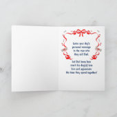 Carte Rouge et bleu de la Fête des pères de chien (Intérieur)