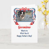 Carte Rouge et bleu de la Fête des pères de chien (Fleur jaune)