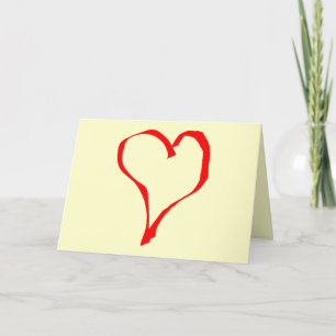 Carte Rouge et Crème Love Coeur Design.