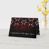 Carte Rouge et noir nuit sombre Mariage gothique Romance (Fleur jaune)
