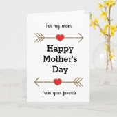 Carte Rouge et Or Joyeuse Fête des Mères de Votre Préfér (Fleur jaune)