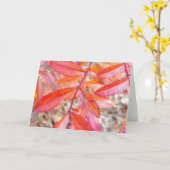 Carte rouge et orange de feuille - rivage d'étang (Fleur jaune)