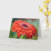 Carte rouge Gerbera Daisy Art (Fleur jaune)