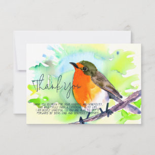 Carte Rouge-gorge aquarelle personnalisable