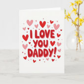 Carte Rouge Gras Je T'aime Papa (Fleur jaune)