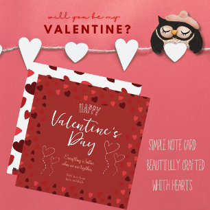 Carte rouge Heureuse Sainte-Valentin avec coeur