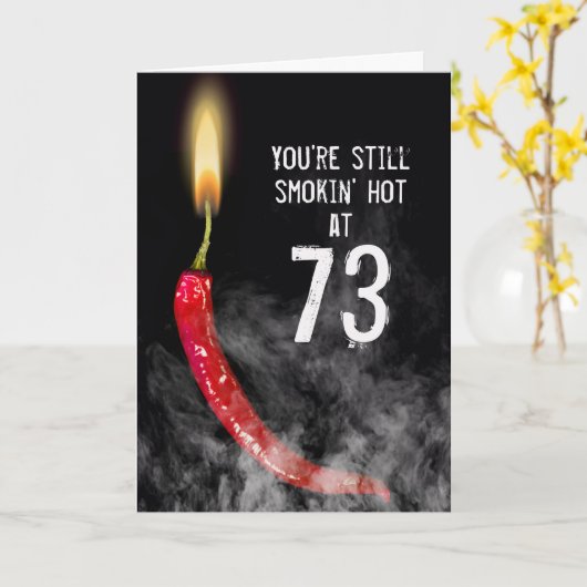 Carte rouge Hot Pepper 73e anniversaire (Fleur jaune)